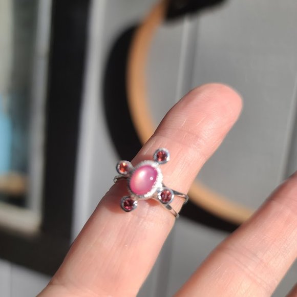 Star ruby & garnet sterling ring sz6.5 - Picture 6 of 10